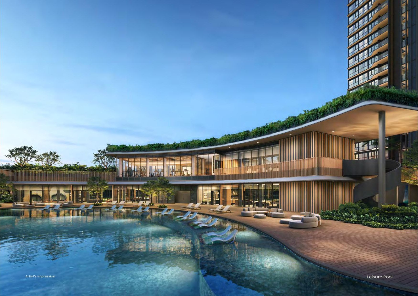 Artist's impression of the leisure pool and Grand Clubhouse